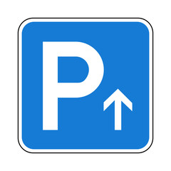 Parken Parkplatz geradeaus Verkehrszeichen Vektor Grafik