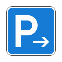 Parken Parkplatz rechts Verkehrszeichen Vektor Grafik