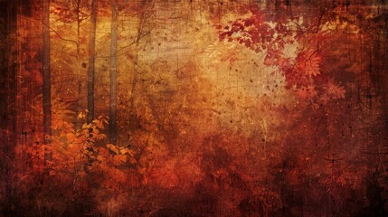 Obraz premium Fall colors in a grunge background with textured elements