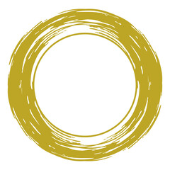 Zen Circle Icon Symbol in Gold. Zen Illustration for Logo, Art Frame, Art Illustration, Website or Graphic Design Element. Format PNG
