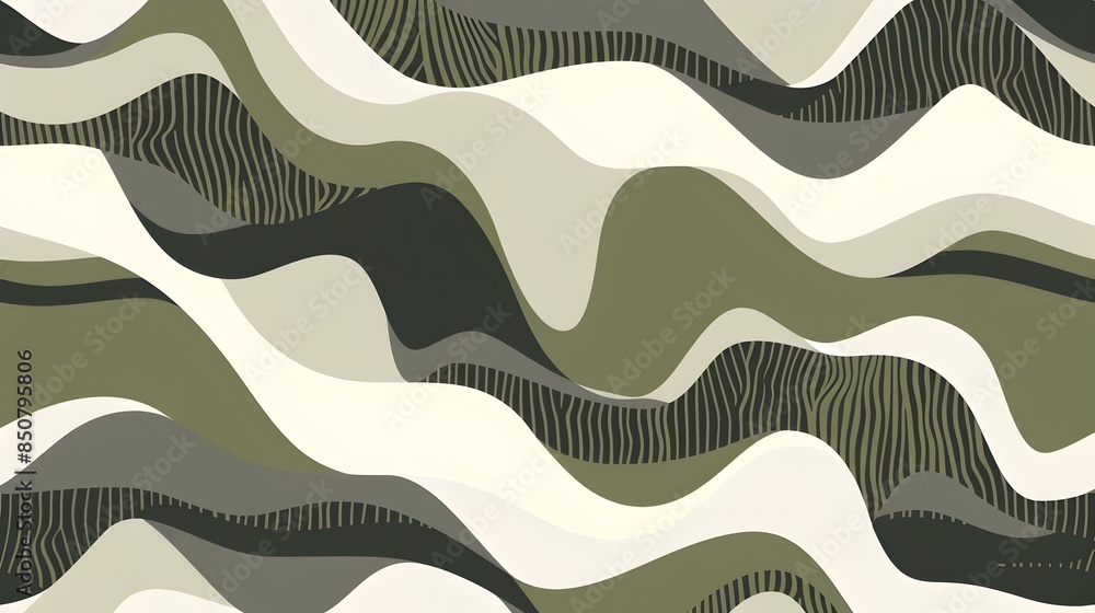 Poster mesmerizing wavy abstract geometric pattern monochrome background