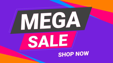 Mega Sale With Shop Now Button Banner Design