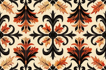 Seamless Pattern with Elegant Floral Motifs