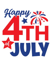 Obraz premium 4th of july independence day typography clip art design on plain white transparent isolated background for card, shirt, hoodie, sweatshirt, apparel, tag, mug, icon, poster or badge