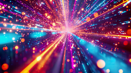 Fototapeta premium A detailed 3D render of an abstract multicolor spectrum background