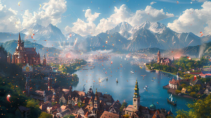 Obraz premium a vibrant collage depicting the cultural and social