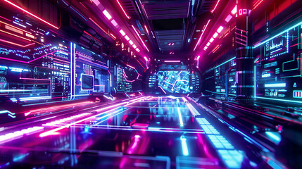 A photorealistic depiction of futuristic digital light technology