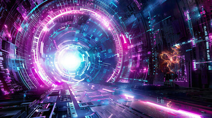 A photorealistic depiction of futuristic digital light technology