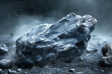 Obraz premium Alien Meteorite on a Dark Surface