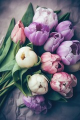 Fototapeta premium Elegant Bouquet of Fresh Tulips