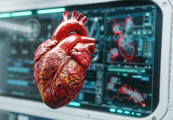 Naklejka premium Human Heart Close Up 3D Render