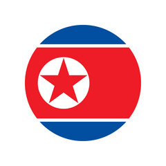 Round North Korea flag icon