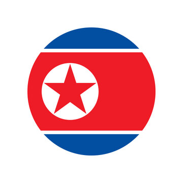 Round North Korea flag icon