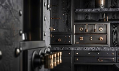 Obraz premium Industrial Elegance Precision Craftsmanship on Black