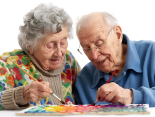 The couple passionately paint and enjoy their time together.