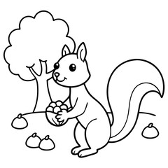 sweet-squirrel-gathering-acorns-in-a-forest-settin