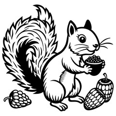 sweet-squirrel-gathering-acorns-in-a-forest-settin