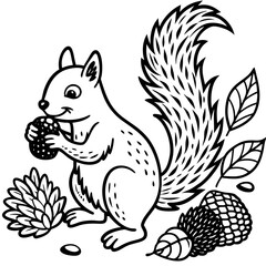 sweet-squirrel-gathering-acorns-in-a-forest-settin
