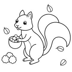 sweet-squirrel-gathering-acorns-in-a-forest-settin