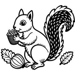 sweet-squirrel-gathering-acorns-in-a-forest-settin