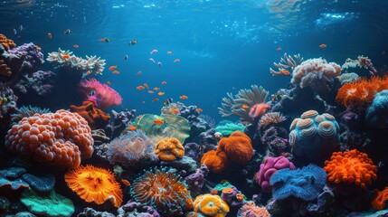 Vibrant Underwater Coral Reef Ecosystem