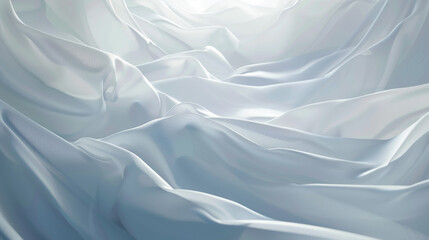 Obraz premium Delicate waves of soft, white fabric create a serene and dreamlike landscape, with gentle light accentuating the smoothness and tranquility of the scene.