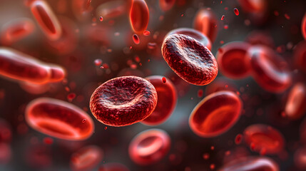 Vista microscópica de los glóbulos rojos que fluyen a través de un capilar