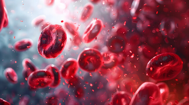 Vista microsc&oacute;pica de los gl&oacute;bulos rojos que fluyen a trav&eacute;s de un capilar