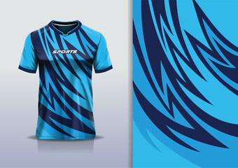 Sport jersey template mockup curve wave design for football soccer, racing, running, e sports, blue color © Nimpuna O