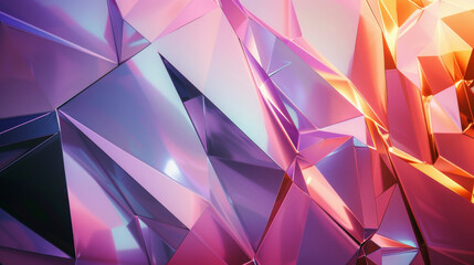 Obraz premium Luminous hues of purple and pink crystal-like structures form a mesmerizing, abstract masterpiece.