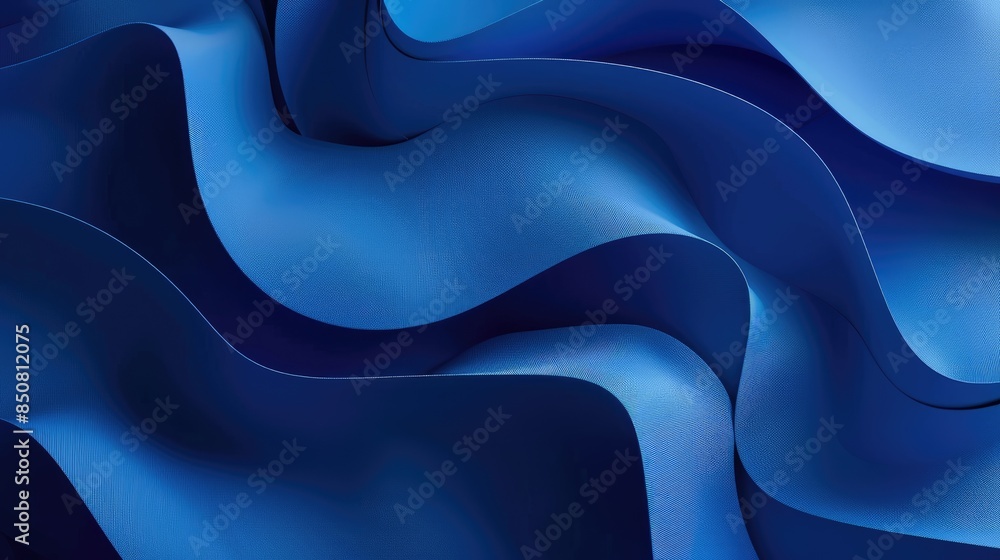 Aufkleber dynamic abstract blue background with fluid shapes and shadows, offering a stylish space for text