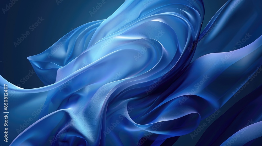 Aufkleber dynamic abstract blue background with fluid shapes and shadows, offering a stylish space for text
