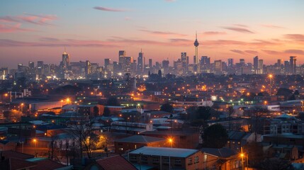 Obraz premium Mid shots showing the contrast and blend in the skyline.