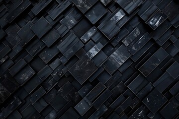 A wall of black cubes