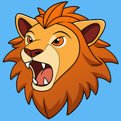 the-head-of-a-lion-roaring-angrily