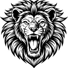 the-head-of-a-lion-roaring-angrily