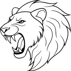 the-head-of-a-lion-roaring-angrily