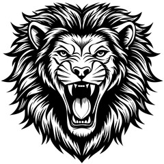 the-head-of-a-lion-roaring-angrily