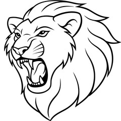 the-head-of-a-lion-roaring-angrily