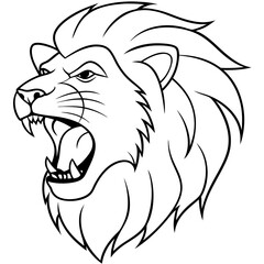 the-head-of-a-lion-roaring-angrily