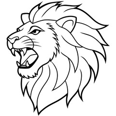 the-head-of-a-lion-roaring-angrily