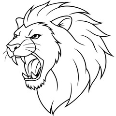 the-head-of-a-lion-roaring-angrily