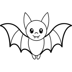 Cute bad line art vector illustration.