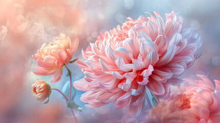 A beautiful elegant pink peony flower background 