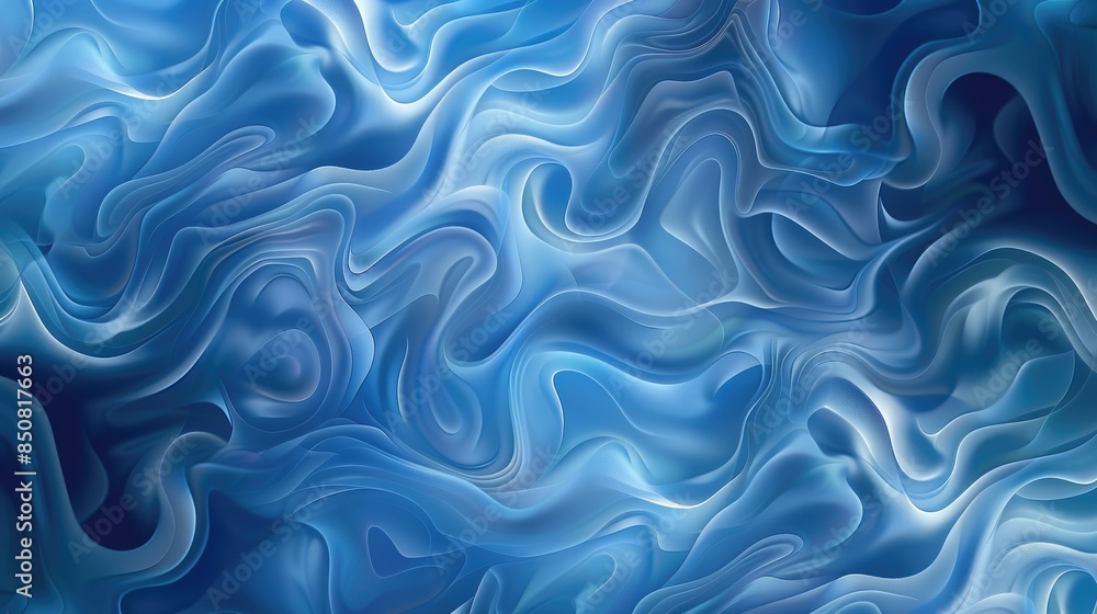 Poster calm abstract blue background with gentle swirls and a gradient effect, leaving room for text placem