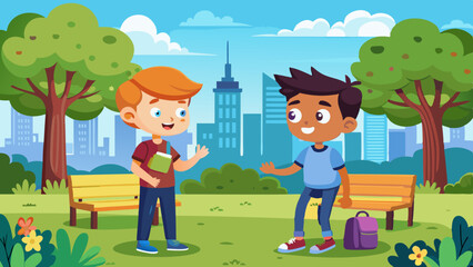 two-friends-are-meeting-in-a-park