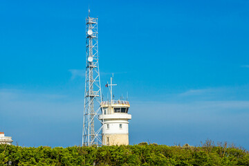 Semaphore tower near the Chassiron lighthouse in Saint-Denis-d'Oléron, France