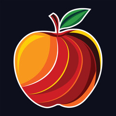 illustration of an orange red apple