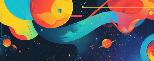 A retro sci-fi book cover with bold fonts and vibrant colors.