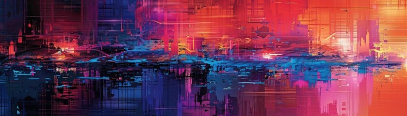 Obraz premium Impact of electronic devices on society visualized through abstract art